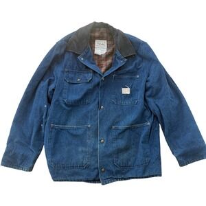 Walls Denim Chore Jacket Mens XL Blue Vintage Blanket Lined Corduroy Work Coat